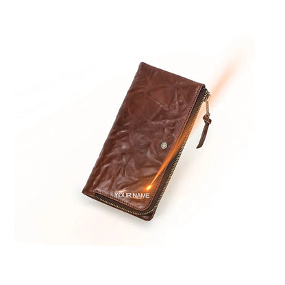 Herren Echtleder Geldbörse Bifold Vintage natürlich gewaschen Kartenhalter Reise