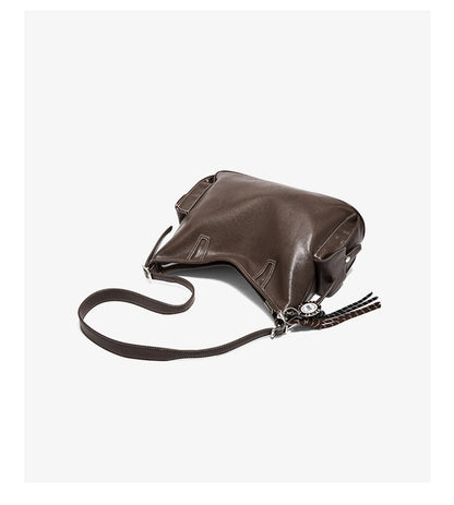 Damen Schultertasche aus weichem PU-Leder im Retro-Stil mit großer Kapazität