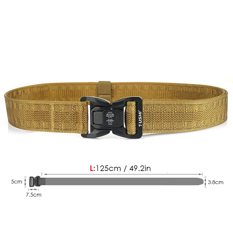 Unisex-Taktischer Gürtel aus Nylon mit Schnellverschluss und Breite 3,8 cm für Outdoor