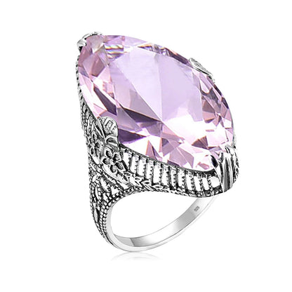 Damen-Ring aus 925 Sterling Silber mit Peridot im Marquise-Schliff, August-Geburtsstein