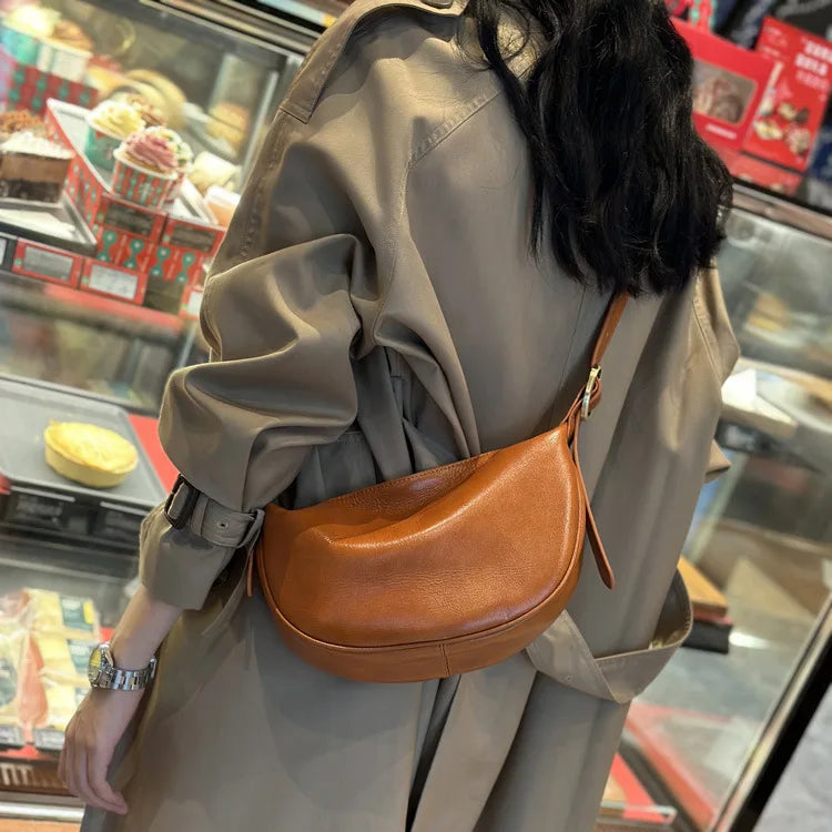 Damen Crossbody-Tasche Aus Pflanzlich Gegerbtem Leder | Vintage Stil