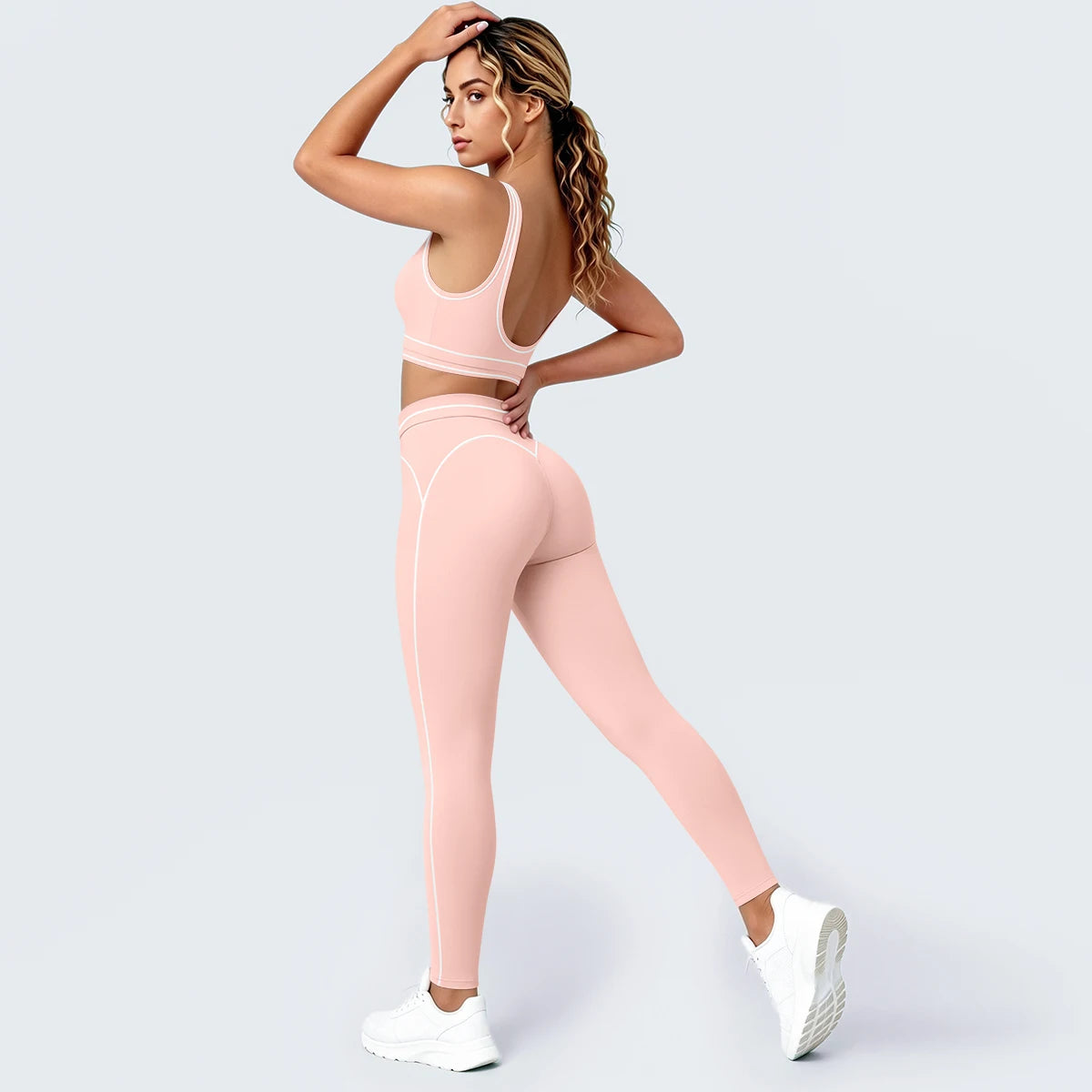 Damen Yoga Sportset Rückenfreier BH Schnell Trocknend Atmungsaktiv