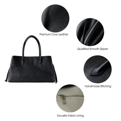 Große Ledertasche Echtes Leder - Wildleder-Details