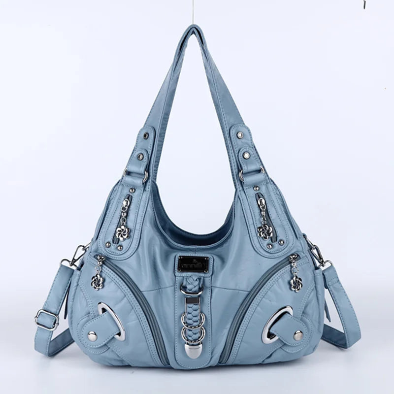 Damen-Schultertasche Großes Vintage-Tote mit Top-Handle und Großem Fassungsvermögen für Alltag
