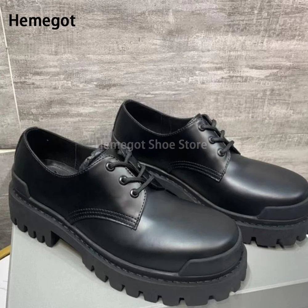 Herren-Schnürschuhe aus Leder in Schwarz/Kaffee – elegant & strapazierfähig
