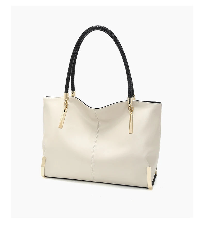 Damen Schultertasche Elegant aus Spaltleder mit Großem Fassungsvermögen