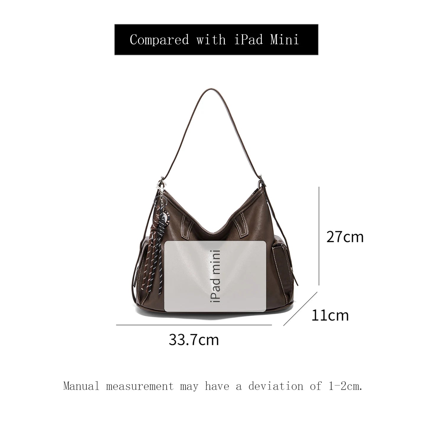 Damen Schultertasche aus weichem PU-Leder im Retro-Stil mit großer Kapazität