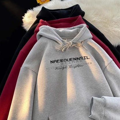 2025 neue Männer High Street Brief Gedruckt Mit Kapuze Sweatshirts Casual Lose Vintage Hip Hop Hoodies Ästhetische Mode Y2K Hoodie
