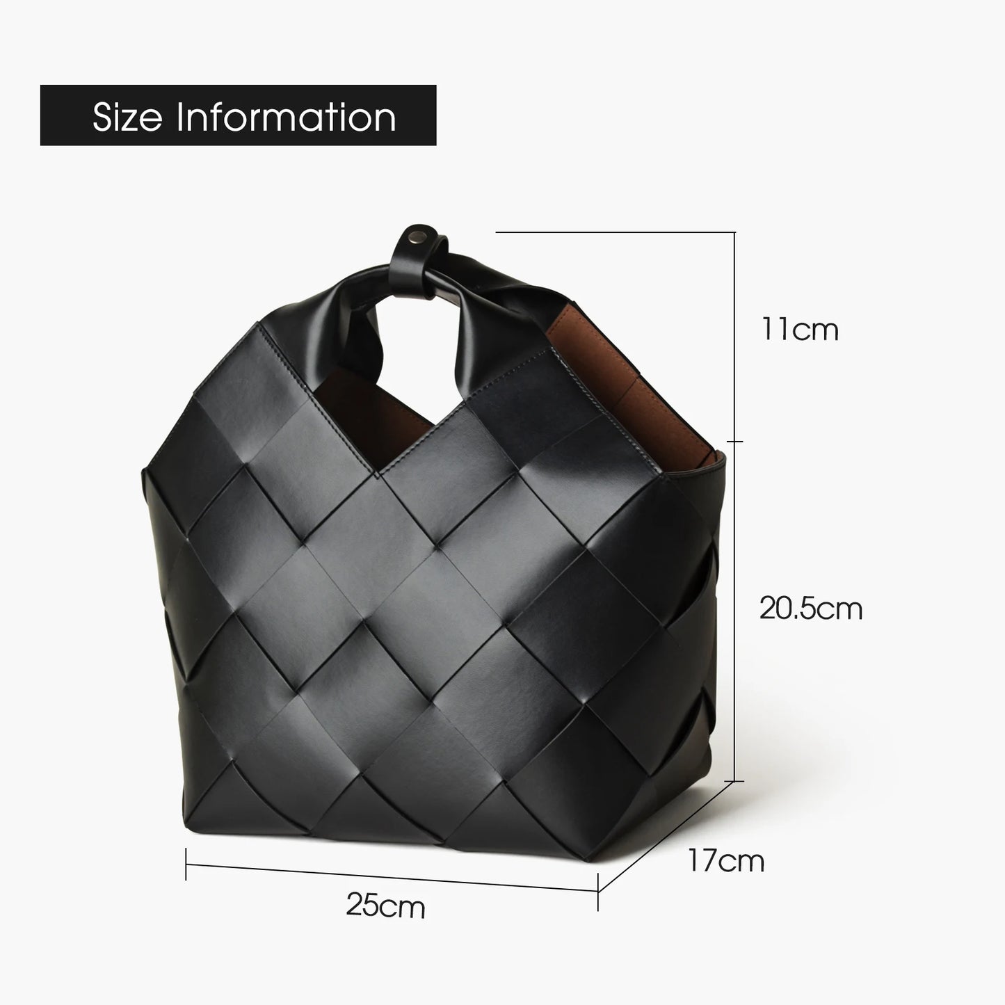 Gewebte Spaltleder Handtasche | Casual Tote Mit Schultergurt