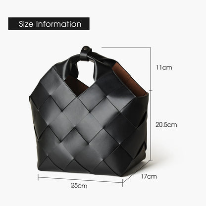 Gewebte Spaltleder Handtasche | Casual Tote Mit Schultergurt