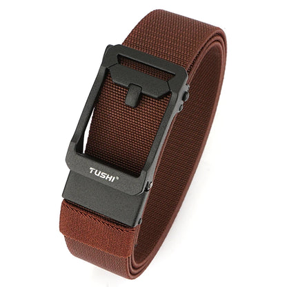 Herren-Gürtel Elastischer Nylon-Gürtel Mit Automatischer Metallschnalle Verstellbare Länge