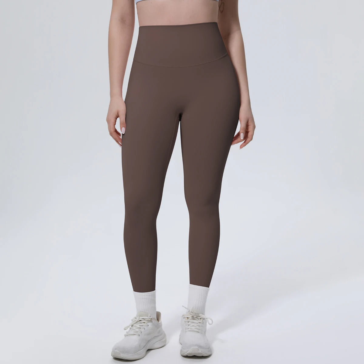 Hamidou Yoga-Leggings mit hohem Bund und Peach-Po-Effekt, braun