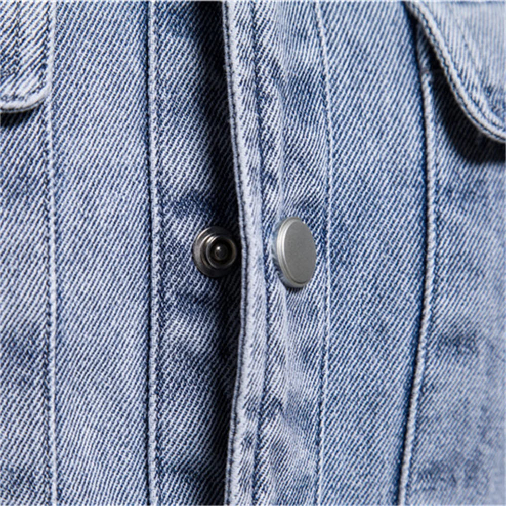 Herren Denim Shirts aus 100% Baumwolle mit Doppel Taschen für den Herbst