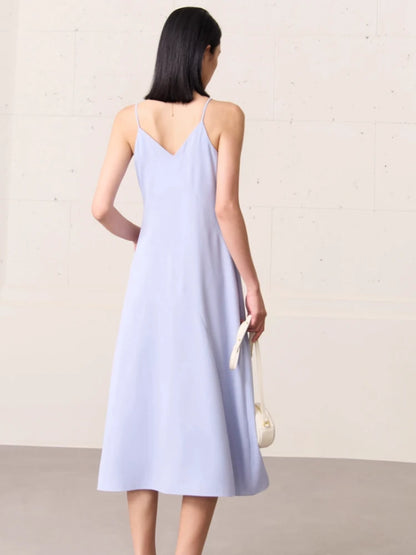 Schlankes Damen Chiffon Kleid Mit Elegantem V Ausschnitt