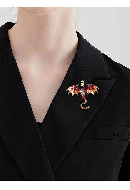 Brosche Drache Emaille Tier Casual Schnalle Party Corsage Unisex