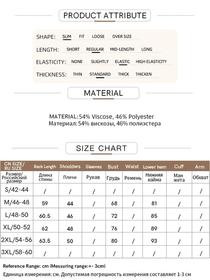 Produktdaten mit Größenangaben, Elastizität und Materialzusammensetzung fürs Stricktop