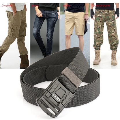 Herren-Gürtel Elastisch Mit Metall-Schnalle Und Schnellverschluss Aus Premium-Canvas-Stretch Für Outdoor Einsatz