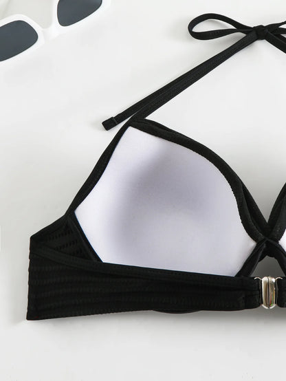 Glamouröses Damen-Bikini-Set mit Push-up-Effekt und glänzendem Design – perfekt für den Strand oder Pool