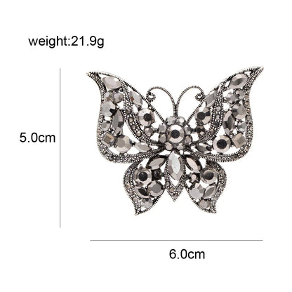 Brosche Schmetterling Strass Kristall Dunkel Winter Insekt Modeschmuck