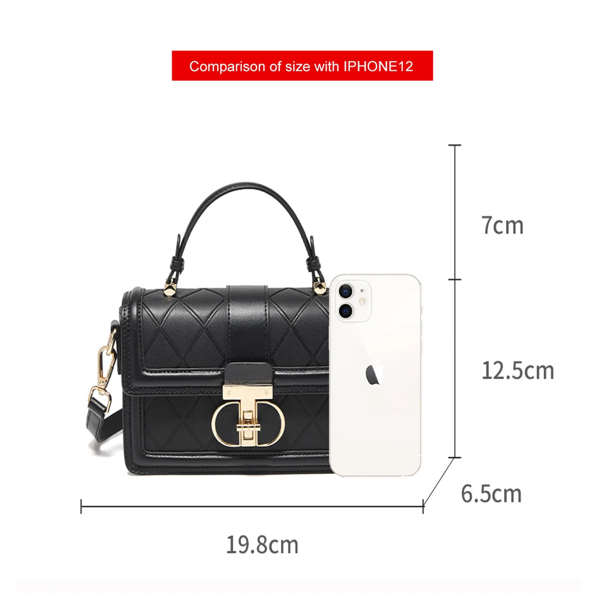 Damen Top-handle Tasche aus Split Leder mit Diamant-Gitter