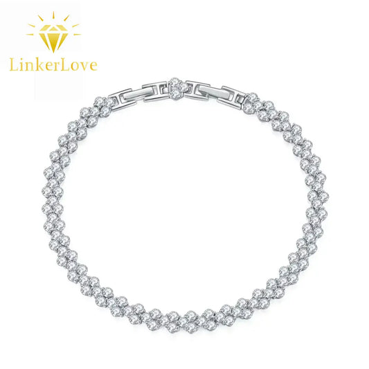 Damen-Tennisarmband mit Moissanit aus Sterlingsilber