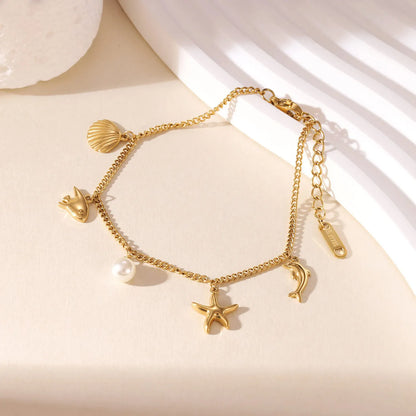 Damen-Charm-Armband mit Ozean-Motiven aus Edelstahl