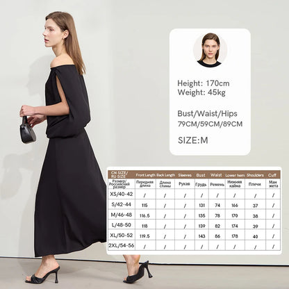 Stilvolles Damen Chiffon Kleid Asymmetrisch Falten Elegant