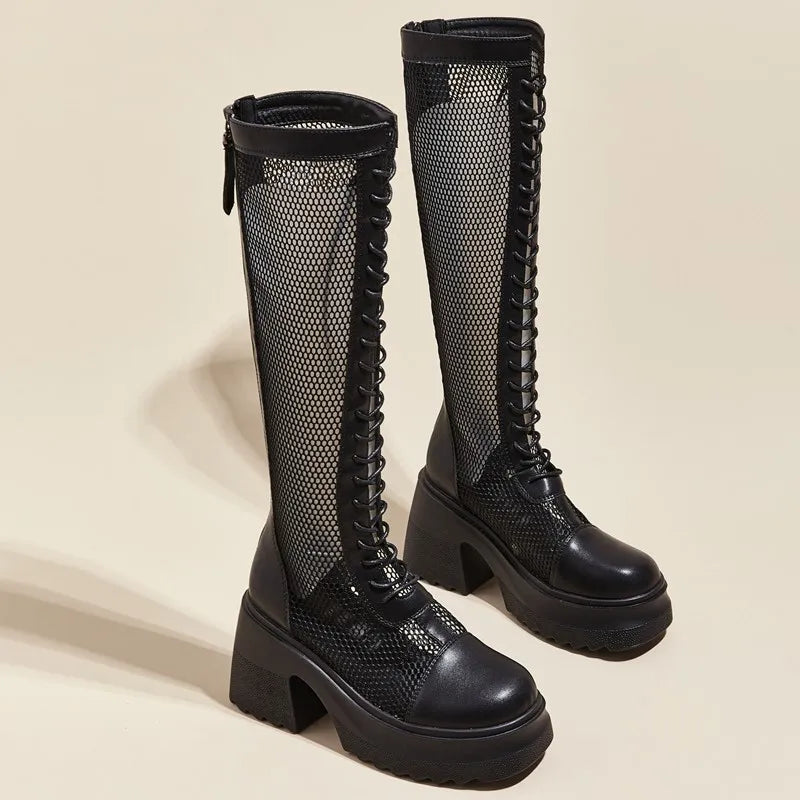 Damen Hochhackige Plattform Stiefel im Sommer im Römischen Stil