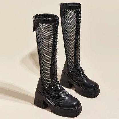 Damen Hochhackige Plattform Stiefel im Sommer im Römischen Stil