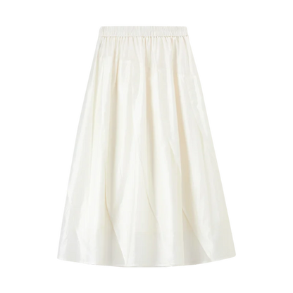 Damen Midi Rock aus Lyocell mit gemütlicher elastischer Taille im A-Linien-Stil