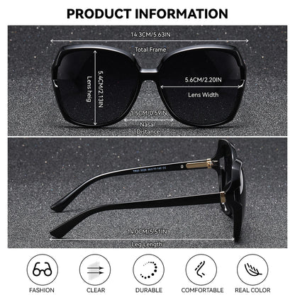 Damen-Sonnenbrille Schmetterling oval großer Rahmen UVA/B polarisiert