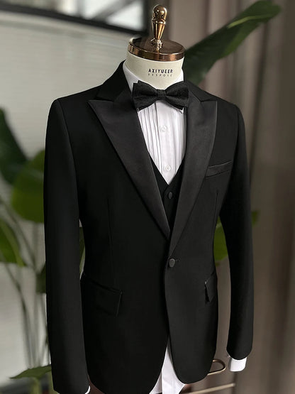 Lange Herren-Anzughose aus 50% Wolle, Slim Fit, tiefblau – ideal für Hochzeit, Büro und Alltag im Herbst und Frühling.