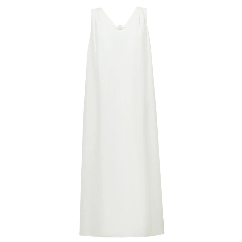 Elegantes Damenkleid Mit Perlendetails Und V-Ausschnitt
