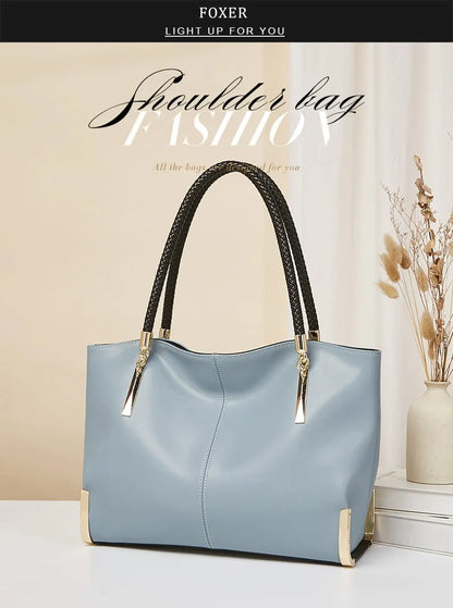 Damen Schultertasche Elegant aus Spaltleder mit Großem Fassungsvermögen