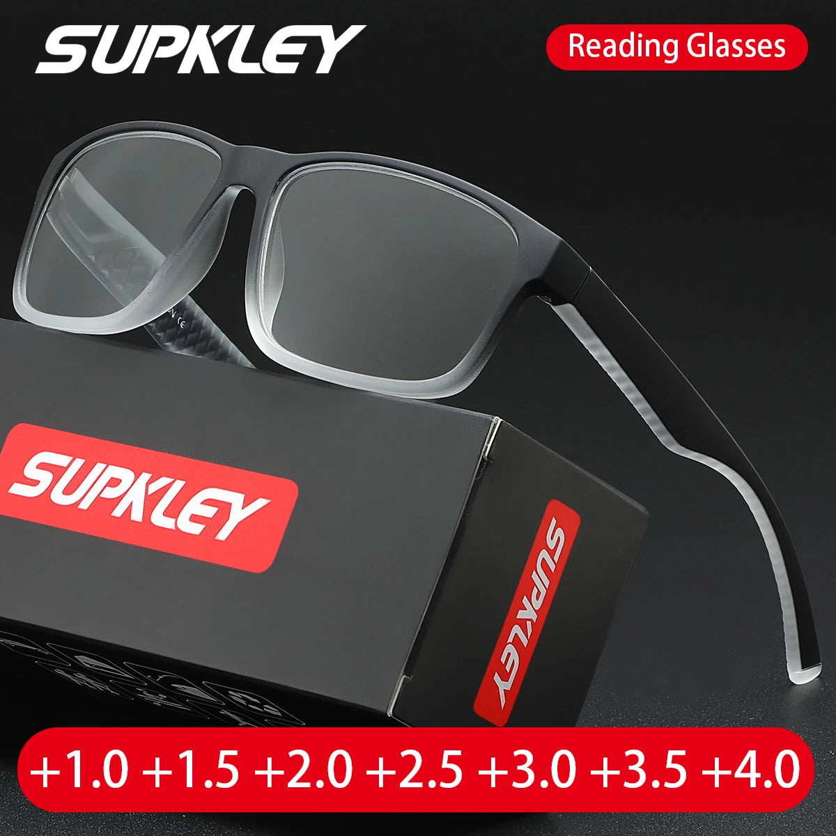 Lesebrille mit quadratischem Rahmen