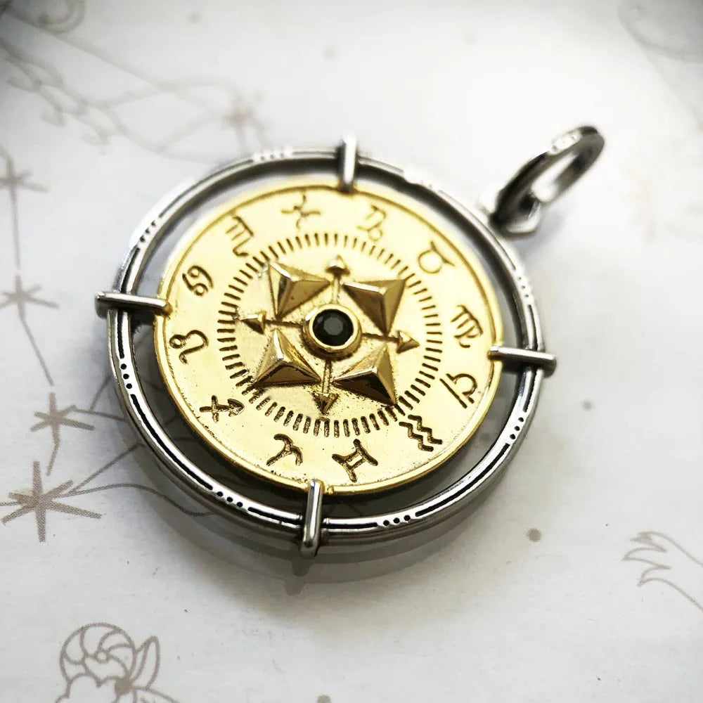 Damen-Charm-Anhänger Amulett magisch Natur Elemente aus Sterlingsilber