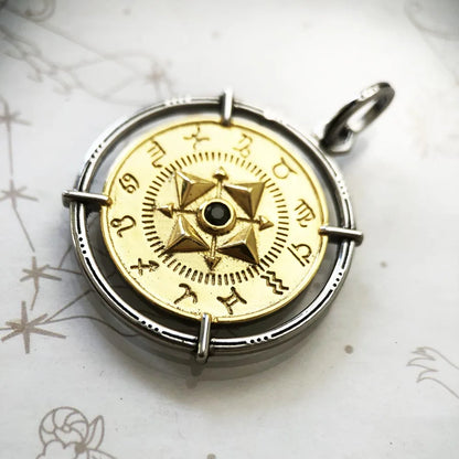 Damen-Charm-Anhänger Amulett magisch Natur Elemente aus Sterlingsilber