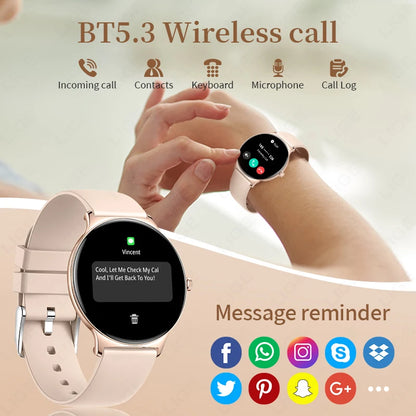 LIGE 2024 1,43" HD AMOLED Smart Watch DAMEN Herzfrequenz Blutsauerstoffmonitor Damen Gesundheit Smartwatch FÜR Xiaomi IOS Damen Geschenk