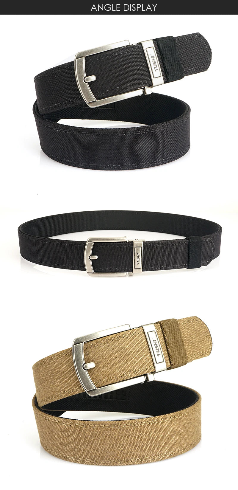 VATLY Rigid Tactical Gürtel Herren Nylon Metall-Schnalle Duty Casual