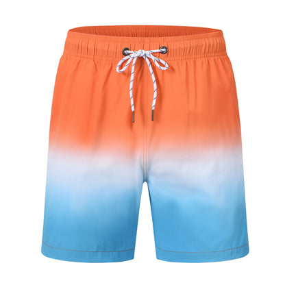 Herren-Badeshorts mit Kompressionsfutter, 2-in-1, schnelltrocknend, mit Kordelzug und Reißverschluss – ideal für den Strand.