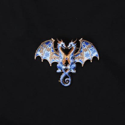 Brosche Emaille Porzellan Drache Schmetterling Frosch Krabbe Tier Reversnadel