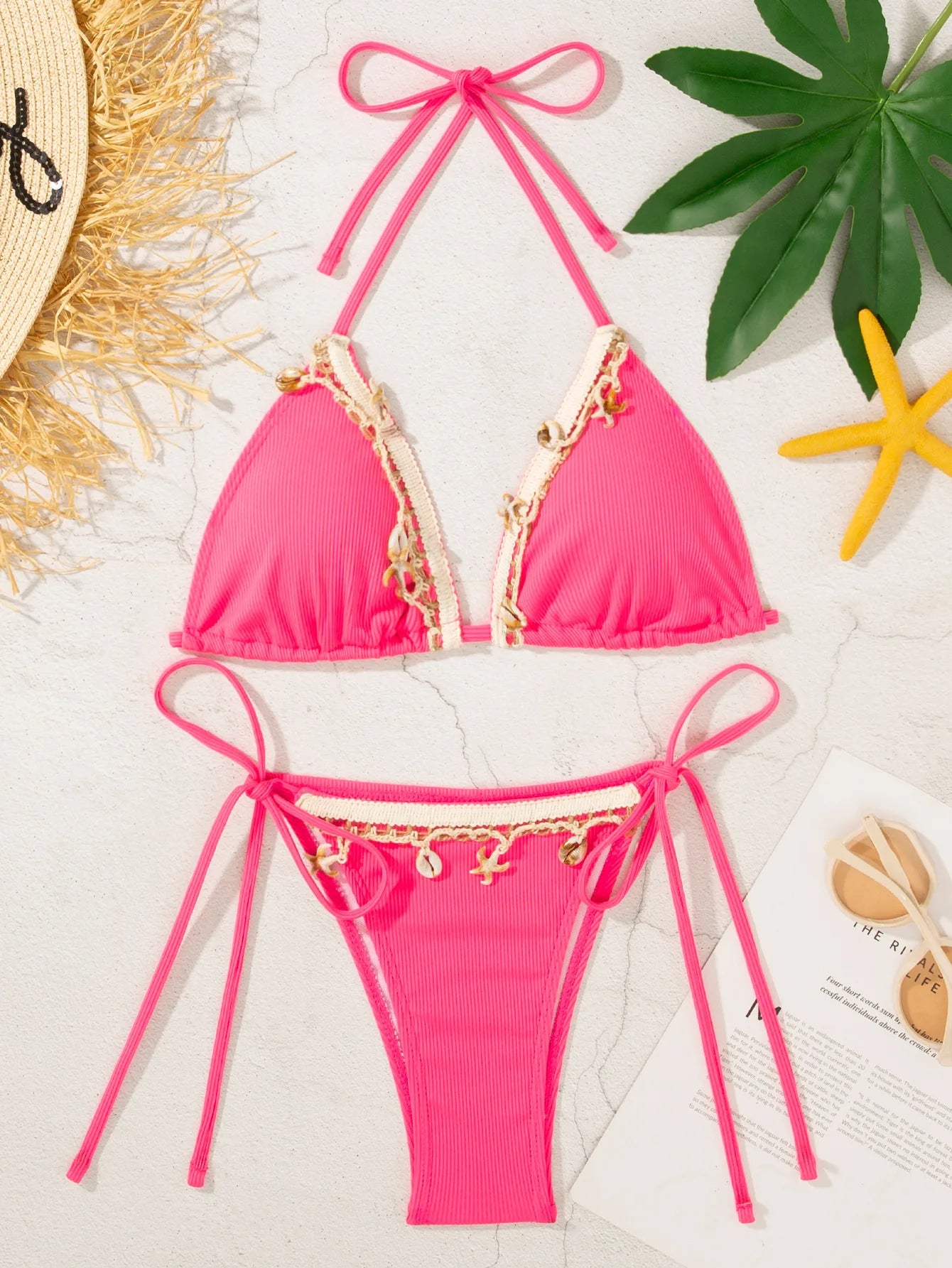 Gestreifter Push-up-Bikini für Damen – Sexy Badeanzug im brasilianischen Stil für Strand und Pool