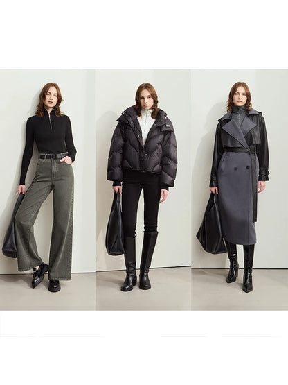 Damen-Strickjacke Stehkragen Reißverschluss Slim Streetwear Winter