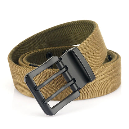 VATLY Vintage Wendegürtel Herren Canvas 38mm Doppelnadel-Schnalle Arbeit
