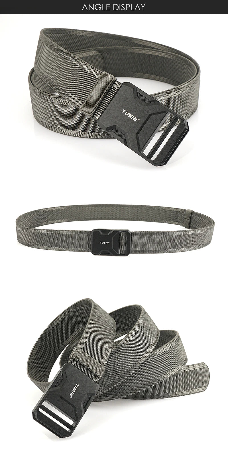 Herren-Gürtel aus Nylon mit magnetischem Schnellverschluss und elastischem Bund 35mm Breite