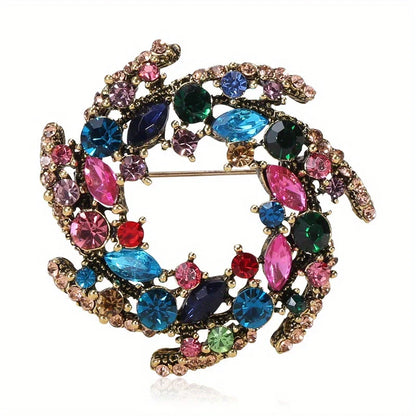 Brosche Girlande Kristall Strass Rund Luxus Boutique Corsage Damen