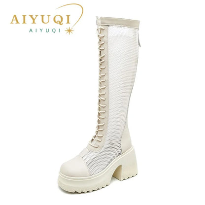 Damen Hochhackige Plattform Stiefel im Sommer im Römischen Stil