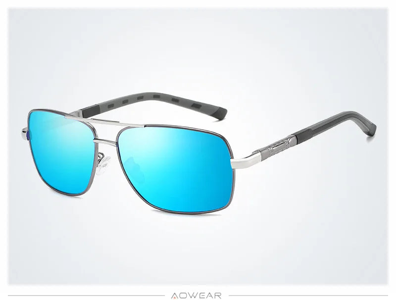 AOWEAR männer Polarisierte Verspiegelte Sonnenbrille für Männer Frauen Luxus Qualität Retro Rechteck UV400 Fahren Sonnenbrille gafas de sol