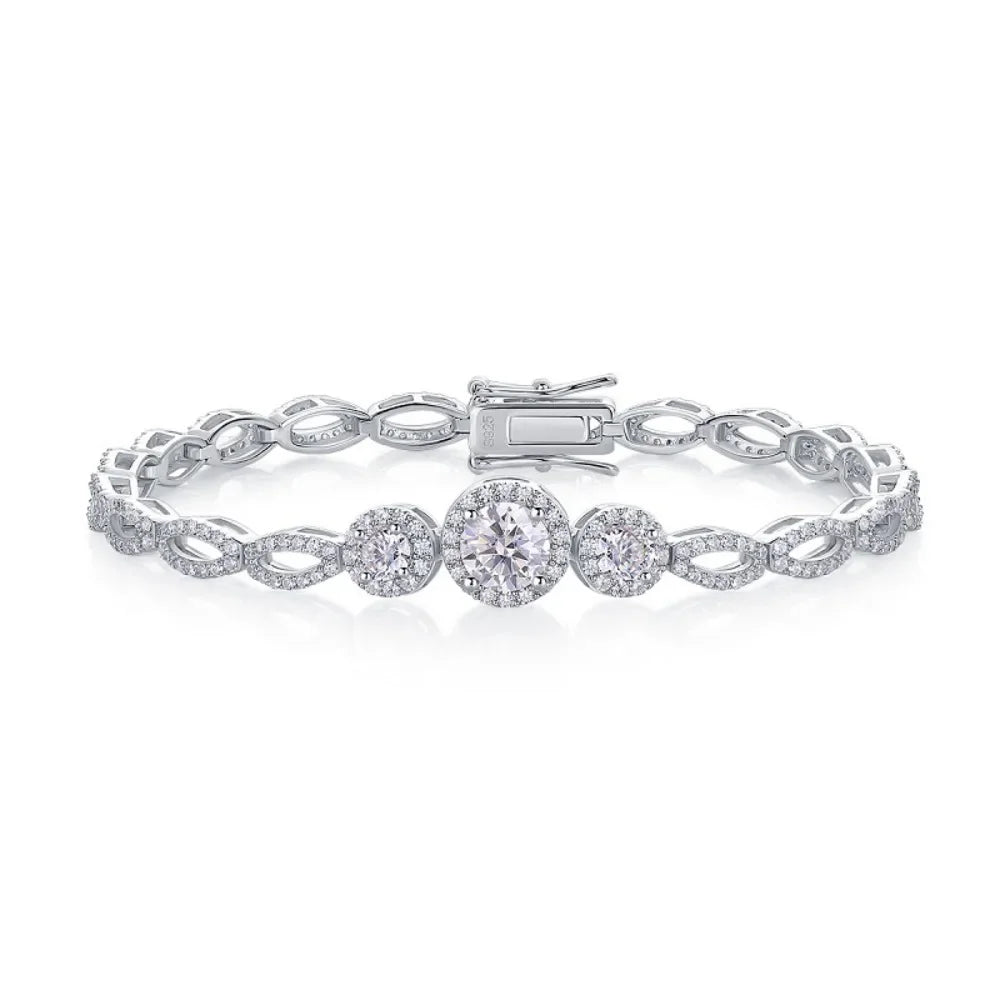 Damen-Armband mit großem Moissanit-Stein