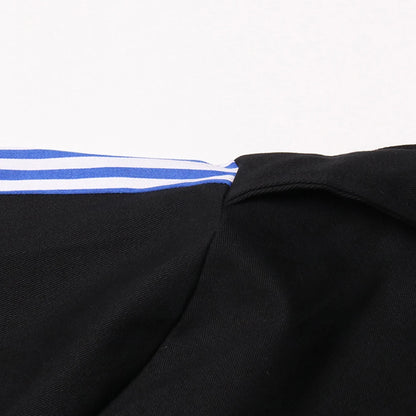 Colorblock-Denim-Blazer für Damen mit Notch-Kragen und Kettendetail – Langarm-Patchwork-Design für einen schicken Look